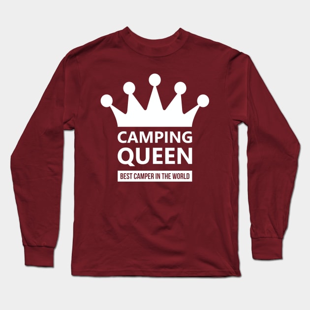 Camping Queen Long Sleeve T-Shirt by POD Anytime